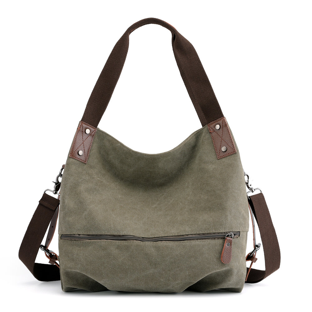 

KVKY Canvas Tote Handbags Simple Shoulder Bags Summer Shopping Bags, Blue;black;gray;burgundy;army green;brown