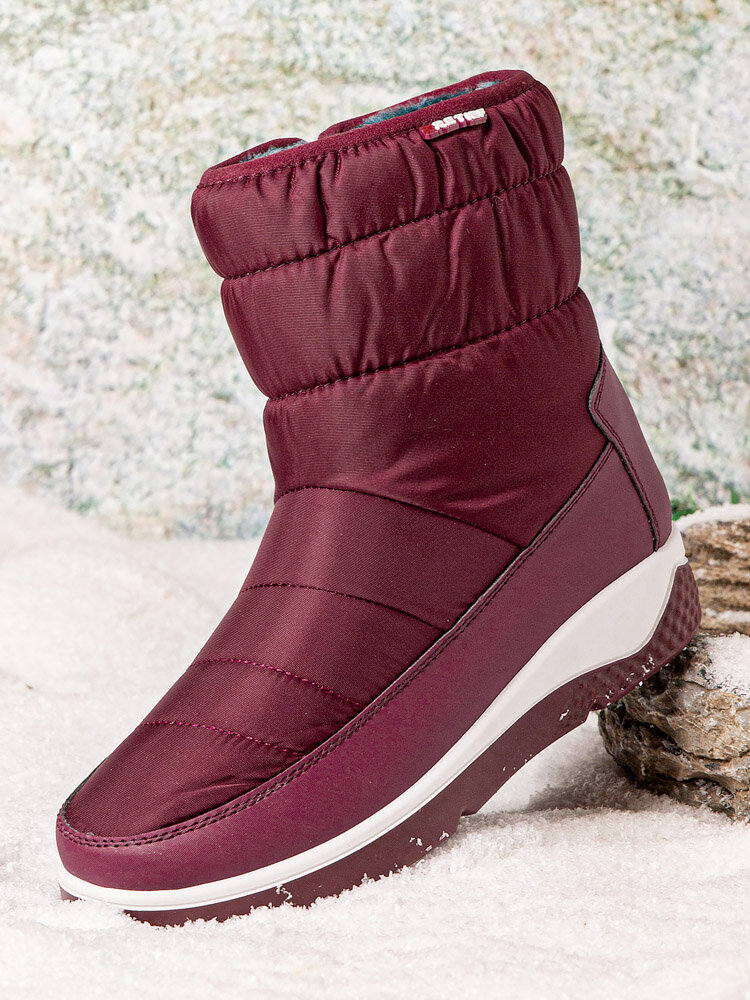 Women Casual Side-zip Warm Lining Soft Comfy Waterproof Slip Resistant Snow Boots In Winter