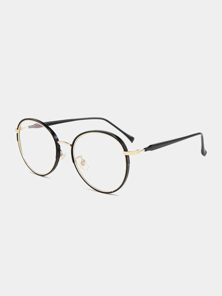 Unisex Metal Big Round Frame Casual Outdoor Anti-Blue Glasses