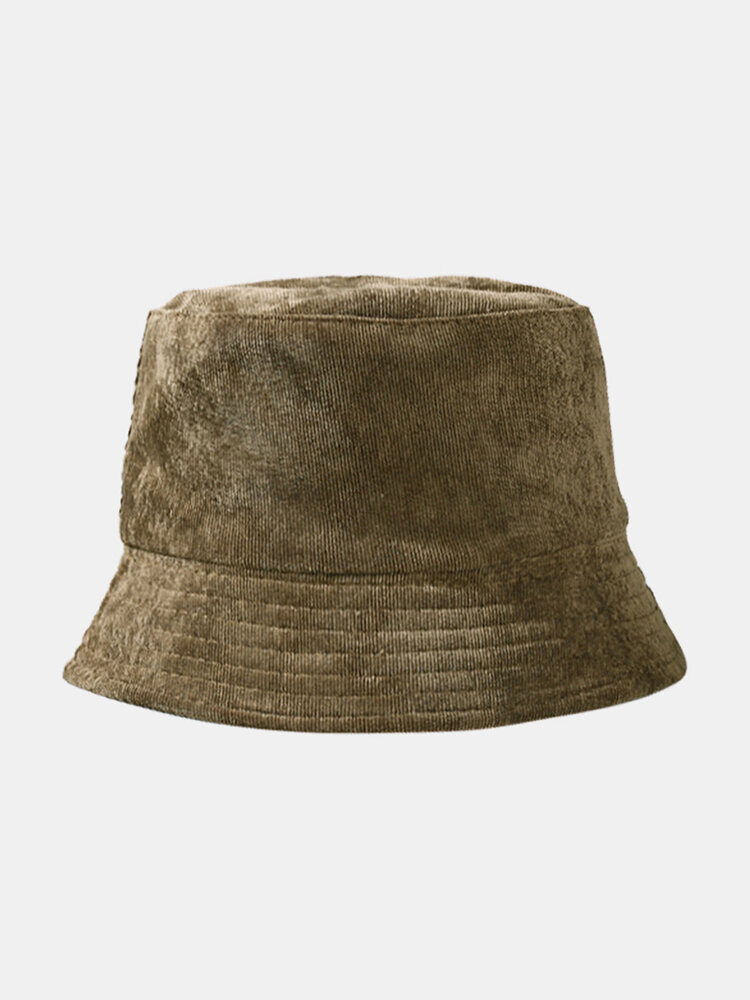 Men & Women Cotton Warm Solid Color Sunvisor Casual Fashion Couple Hat Bucket Hat