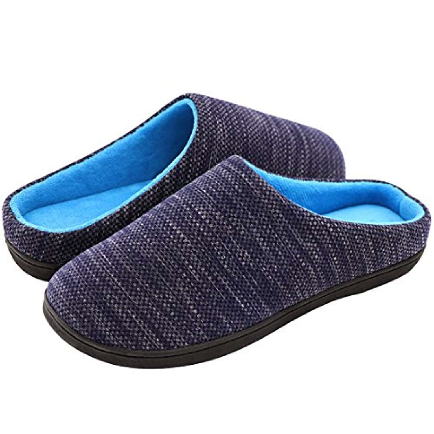 Mens Comfy House Slippers Slip On Bedroom Shoes