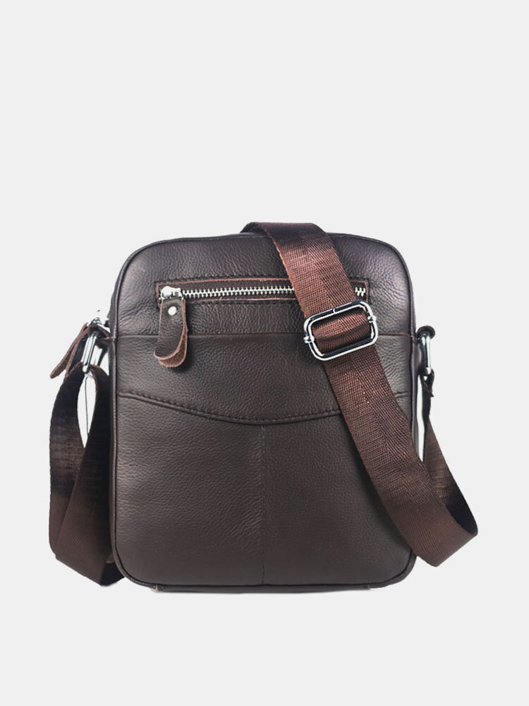 

Men Genuine Leather Waterproof Multifunction Multi-Layers Crossbody Bag Shoulder Bag, Black;brown