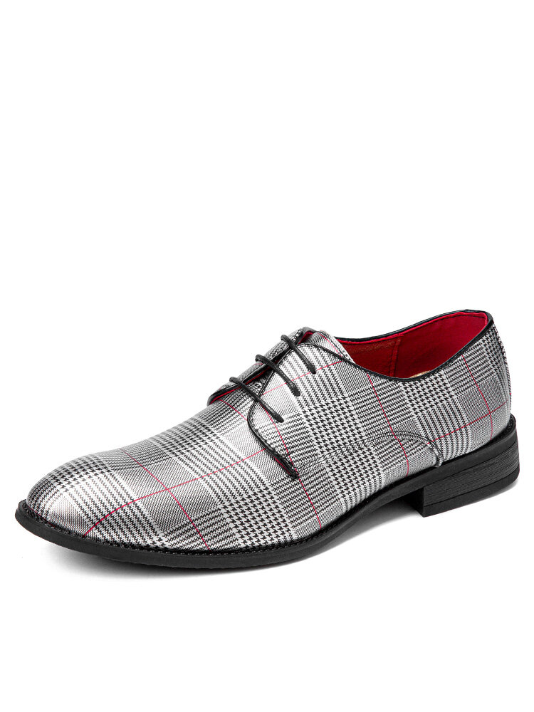 Men British Stylish Pointed Toe Lace Up Business Dress Shoes
