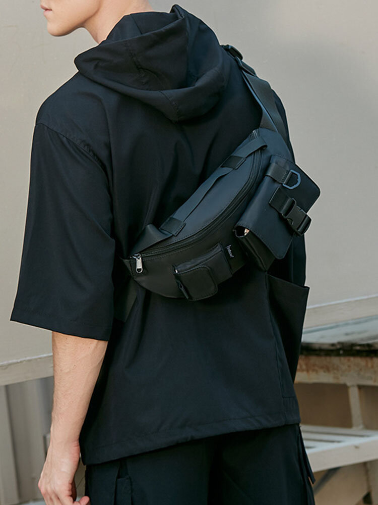 Men Oxford Casual Multi-Carry Black Sport Crossbody Bag Sling Bag