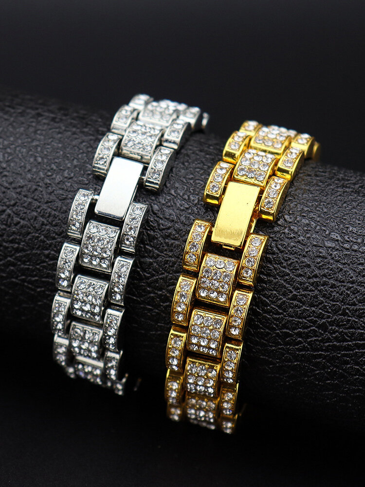 1 PC Trendy Rectangular Diamond Alloy Bracelets