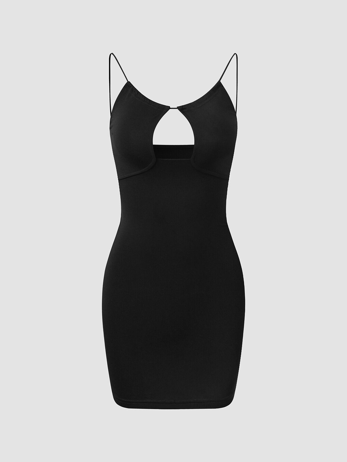 Solid Cut Out Open Back Spaghetti Strap Sexy Dress