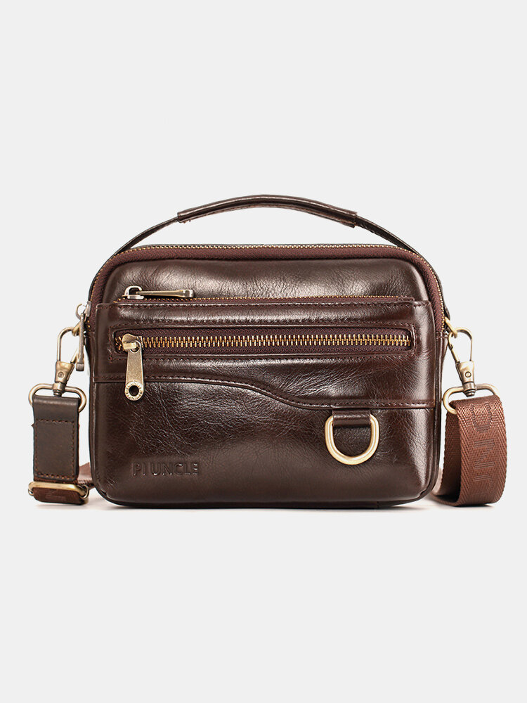 

Men Genuine Leather Multifunction Multi-carry 6.5 Inch Phone Bag Crossbody Bag Waist Bag, Coffee;brown;dark coffee;coffee1;brown1;dark coffee1