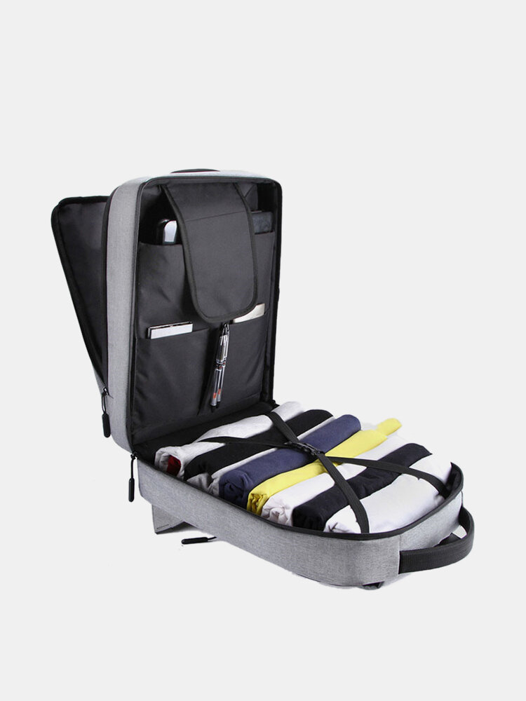 Men Multifunction USB Charging 14 Inch Laptop Bag Travel Backpack