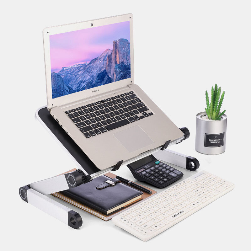 

Adjustable Standing Office Desk Laptop Stand Can Be Adjusted By Lifting The Base Plate Stand Small Table, Black;white