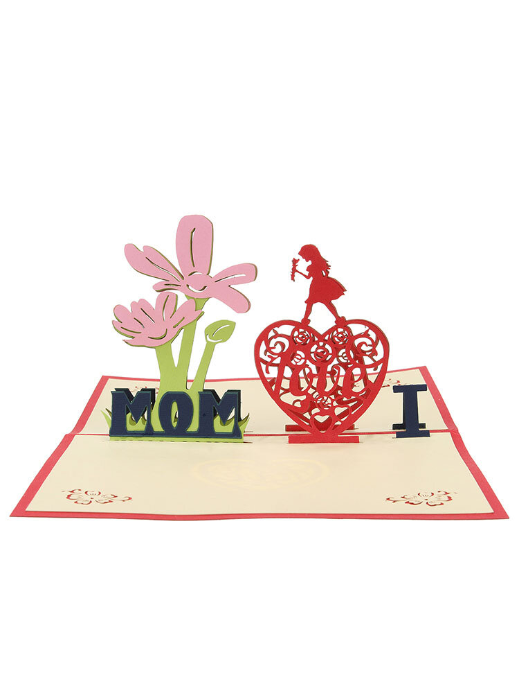 Tarjeta de regalo del festival del día de la madre 3D Regalo creativo
