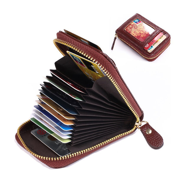 

Women PU Leather Solid 11 Card Slot Card Holder Concise Wallet, Blue;black;coffee;brown;red