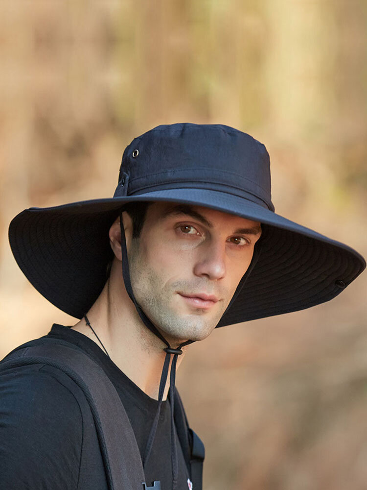 Hat Male Sun Hat Outdoor 12CM Oversized Brim Fisherman Hat Men Summer Mountaineering Sun Hat