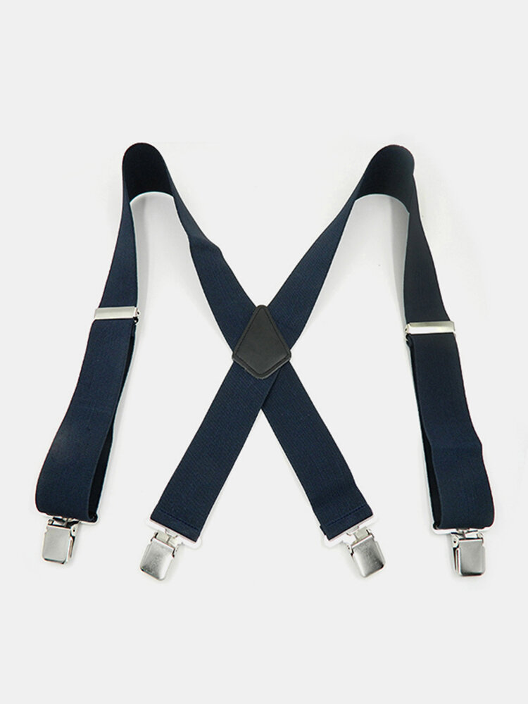 5cm*125cm Plus Size Clip-on Suspenders Four ClipsAdjustable BracesOversize Braces