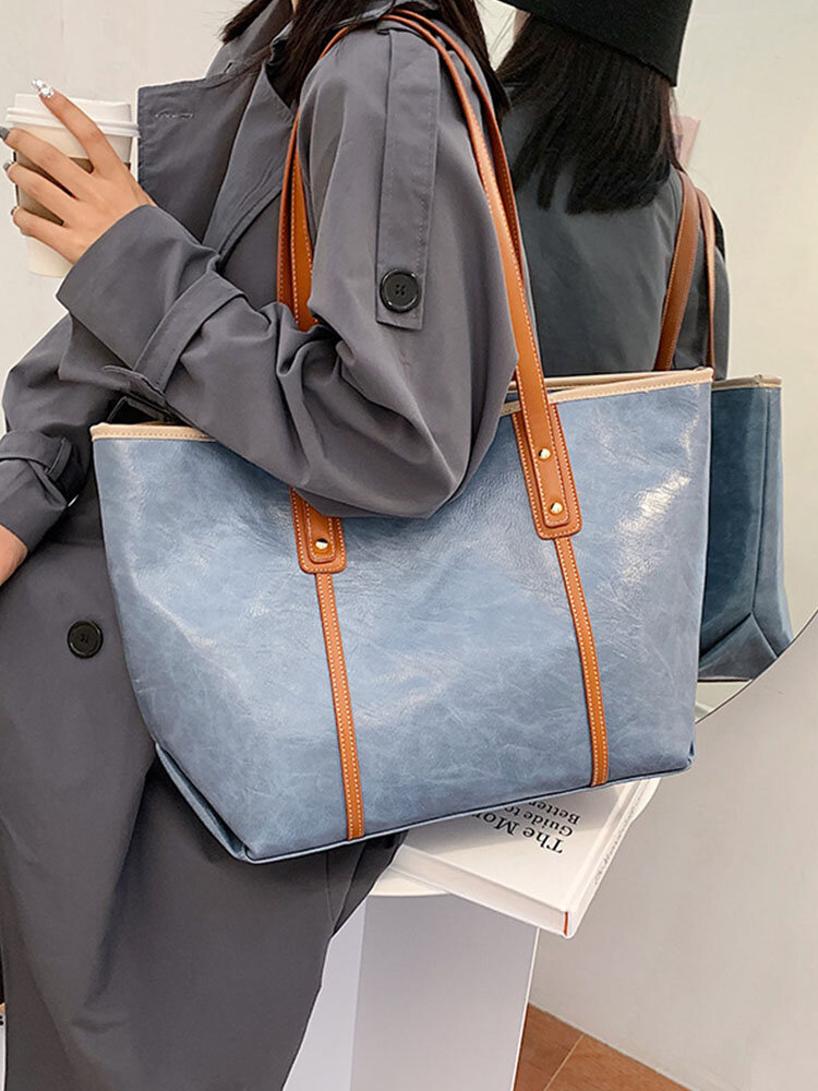 Women Retro Large Capacity Handbag Shoulder Bag Tote