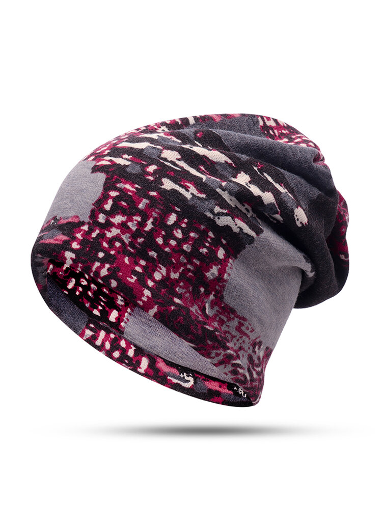 Women Wool Warm Vogue Splice Useful Beanie Hat Outdoor Casual Cycling Windproof Neck Warmer Hat