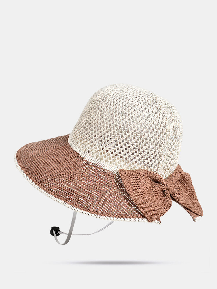 Women's Polyester Outdoor Casual Wide Brim Vacation Beach Sunshade Bucket Hat