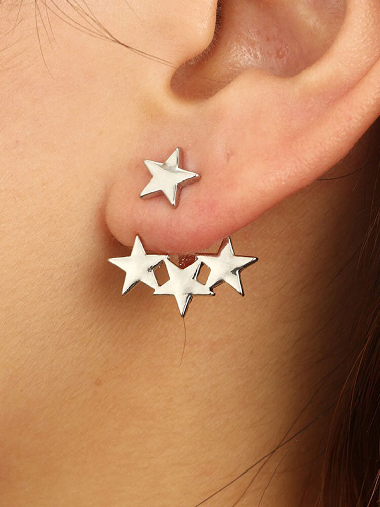 Trendy Star Hanging Earrings Simple Alloy Style Earrings Stub For Women