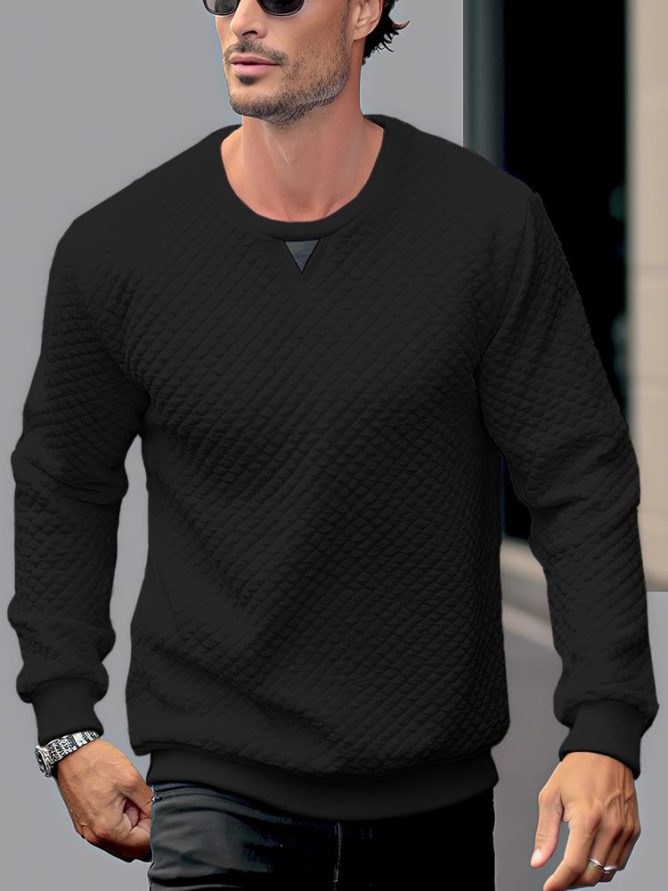 Lässige Pullover-Sweatshirts für Herren mit fester Textur und Rundhalsausschnitt