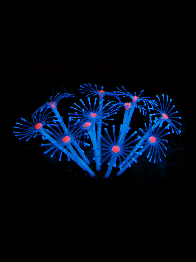 

Silicone Glowing Artificial Fish Tank Aquarium Coral Plants Ornament Underwater Pets Decor, Purple;orange;pink;yellow;green