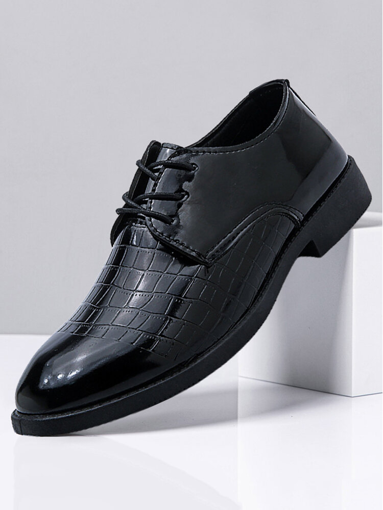 Men Pointed Toe Black Casual Business Dress Casual Shoes