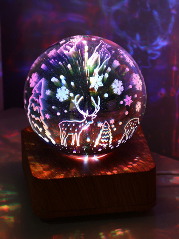 

1 Pc 3D Firework Deer Love Pattern Night Light Bedroom Decoration Christmas Gift Colorful Atmosphere Table Lamp Night Li