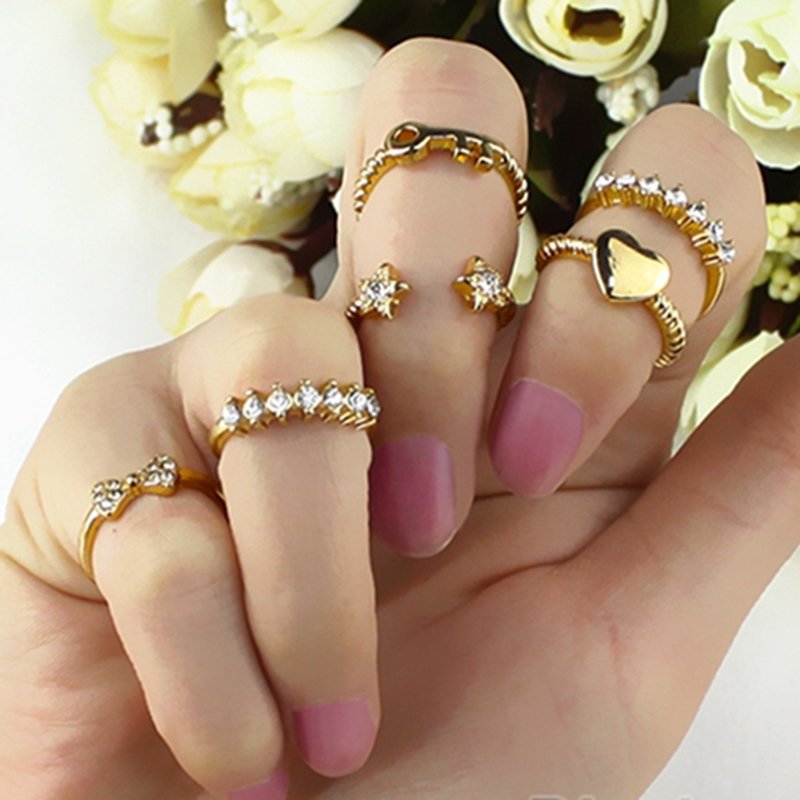 Elegante elegante set di anelli multifunzione con 6 pezzi