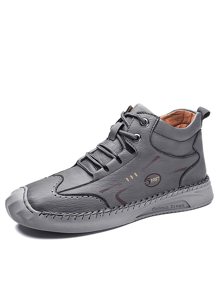 Menico Men Comfy Microfiber Leather Non Slip Handmade Casual Ankle Boots