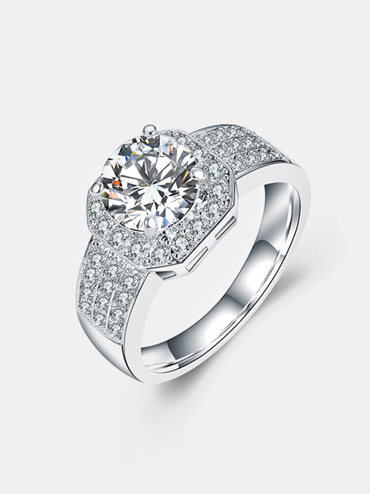 Women's Luxury Ring Zircon Platinum Wedding Ring 