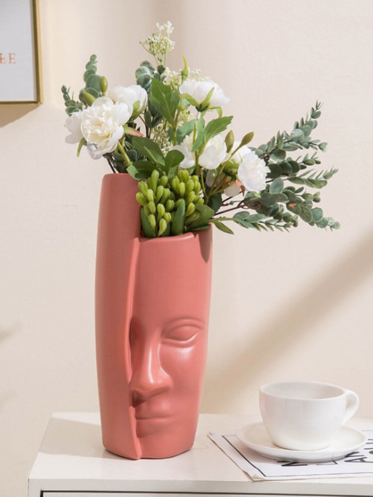 Nordic Creative Ceramic Vase Flower Arrangement Pot Planter Home Retro Art Decor 