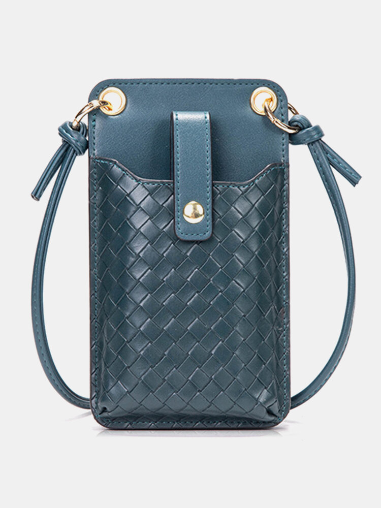 Women PU Leather Anti-theft Card-holder 6.5 Inch Phone Bag Crossbody Bag