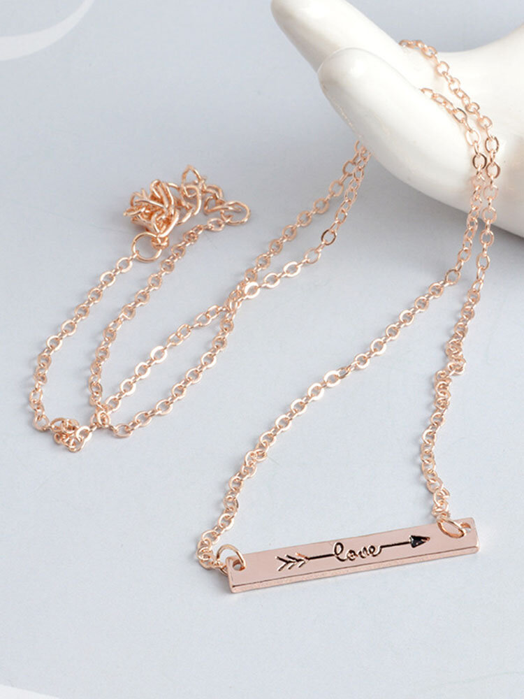 Creative Sweet Love Arrow Clavicle Necklaces Fashion Silver Rose Gold Necklaces Gift for Women