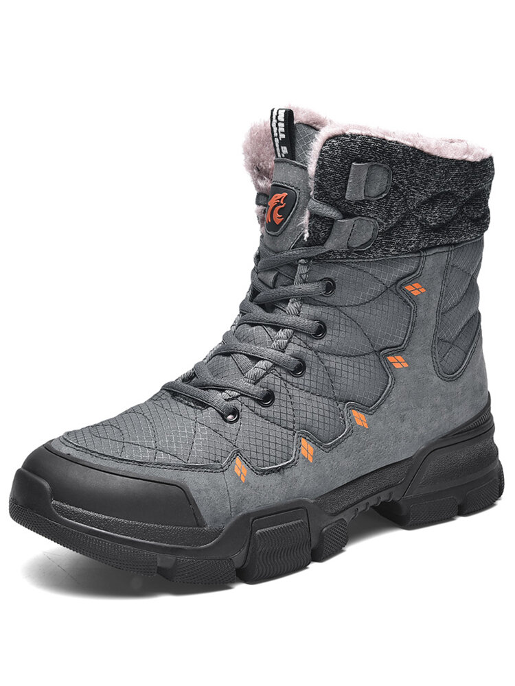 Men Outdoor Slip Resistant Waterproof Hiking Snow Boots