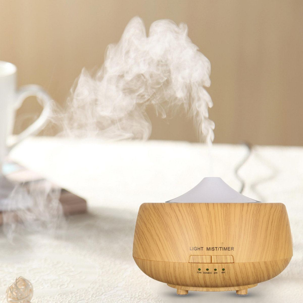 

Ultrasonic Color-changing Humidifier Light Wood Grain LED Aroma Diffuser Aromatherapy Spa Essential