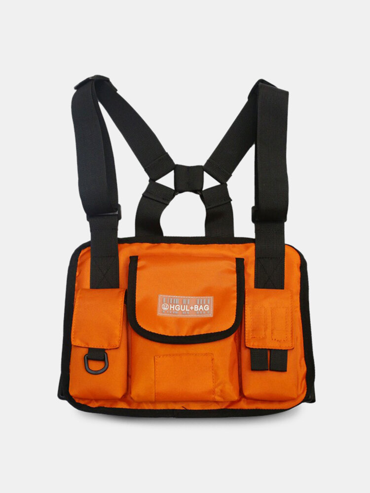 

Men Women Sports Ins Oxford Crossbody Bag Vest Backpack Hippie Bag, Purple;black;orange;black（reflective）;gray