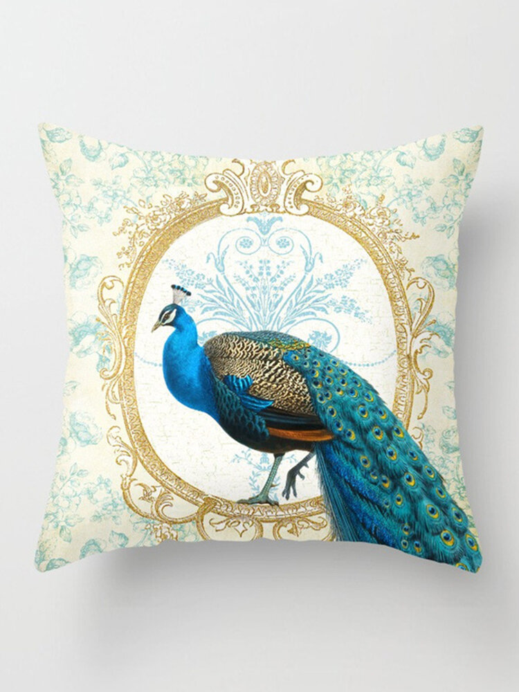 Peacock Feather Fashion Sofa Cushion Cover Pillowcase Throw Pillow Case Decor 