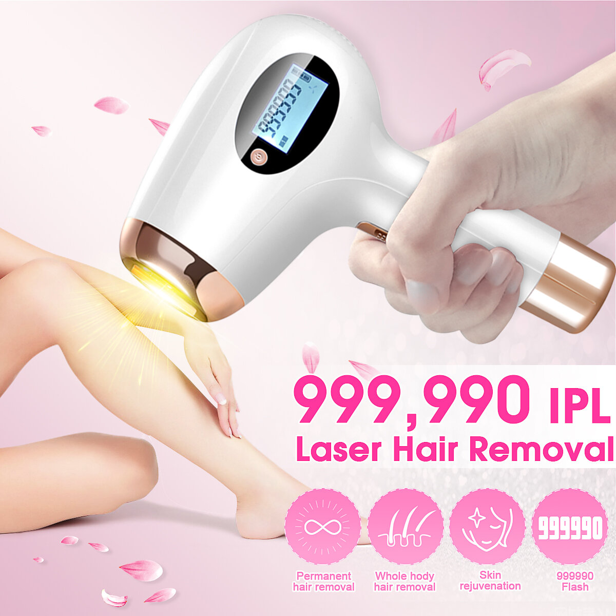 

999999 Flashes 5 Gear LCD Professional Permanent IPL Epilator Unisex Laser Painless Hair Removal Device
