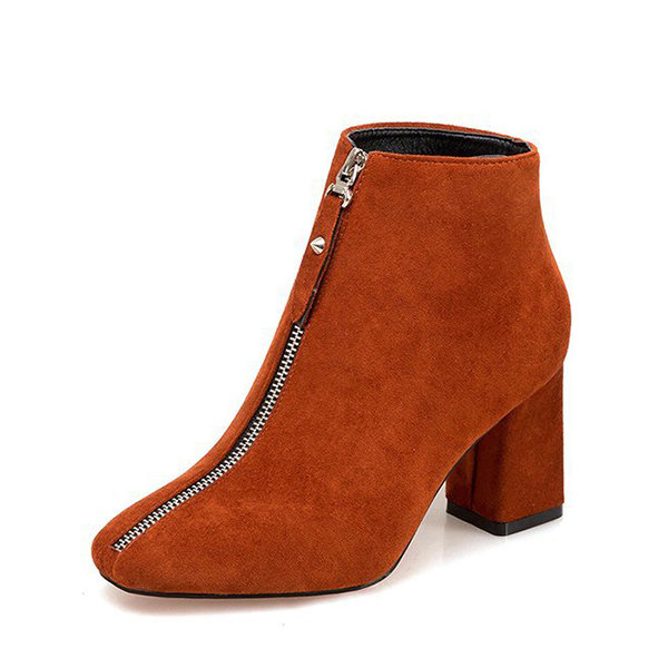 Solid Color High Heel Boots