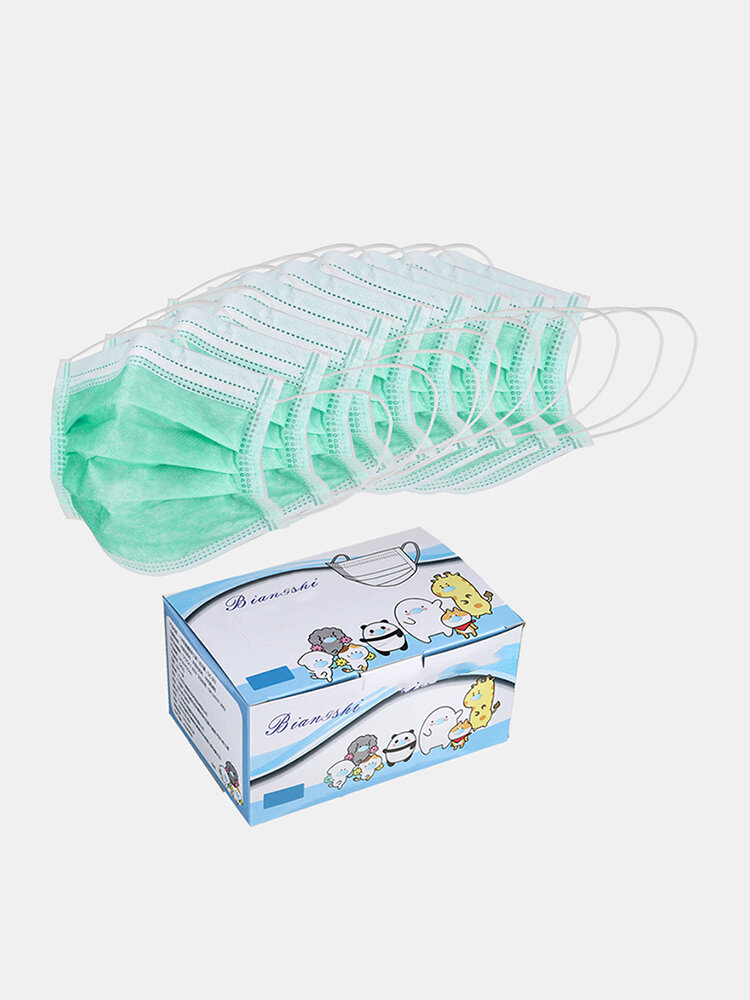 50Pcs Disposable Masks For Children 3-Ply Non-woven Filter Bacteria Face Masks Set
