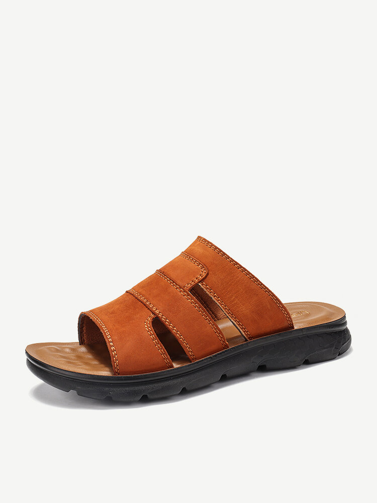 Menico Mens Open Toe Beach Shoes Slip On House Slippers