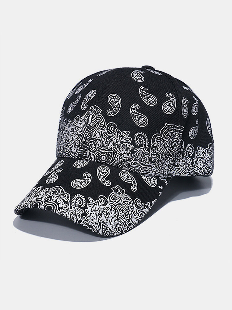 Unisex Dacron Paisley Print Trendy Punk All-match Adjustable Outdoor Sunshade Peaked Caps Baseball Caps