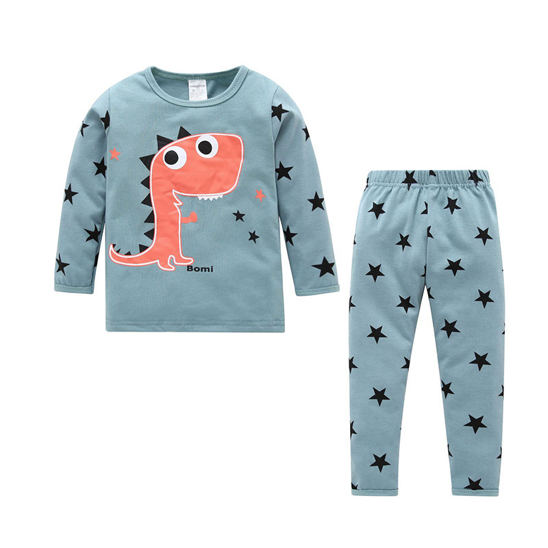 2Pcs Girls Pajamas Boys Animal Print Casual Clothing Set For 1Y-7Y