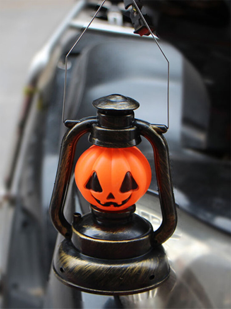Halloween Diy Colorful Skull Pumpkin LED Lantern Light Lamp Scary Hanging Housedoor