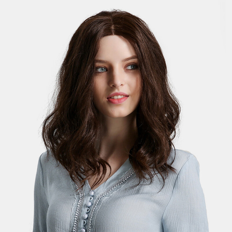 

14 inch Synthetic Lace Front Wigs Brown Wave Hair Short Bob Wigs Natural Heat Resistant Fiber Wigs