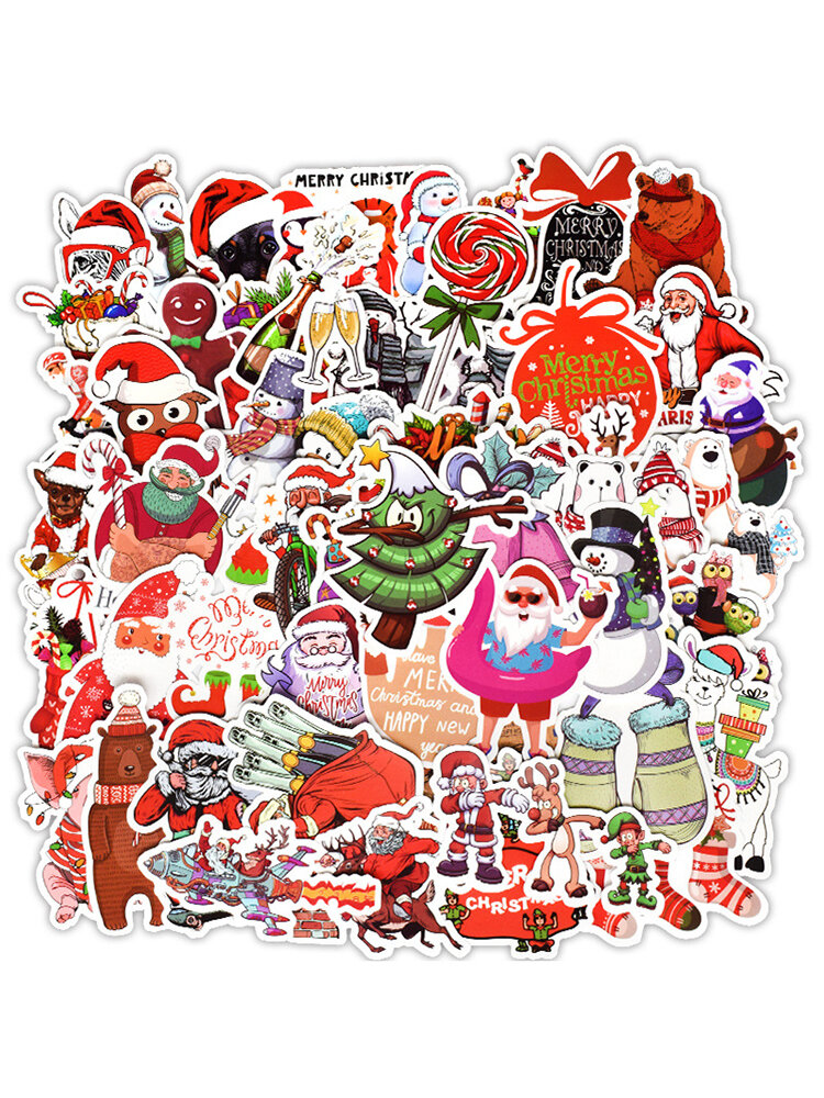 50 قطع عيد الميلاد سانتا كلوز سلسلة ملصقات السيارات الأمتعة سكيت غيتار ملصقات الكمبيوتر المحمول