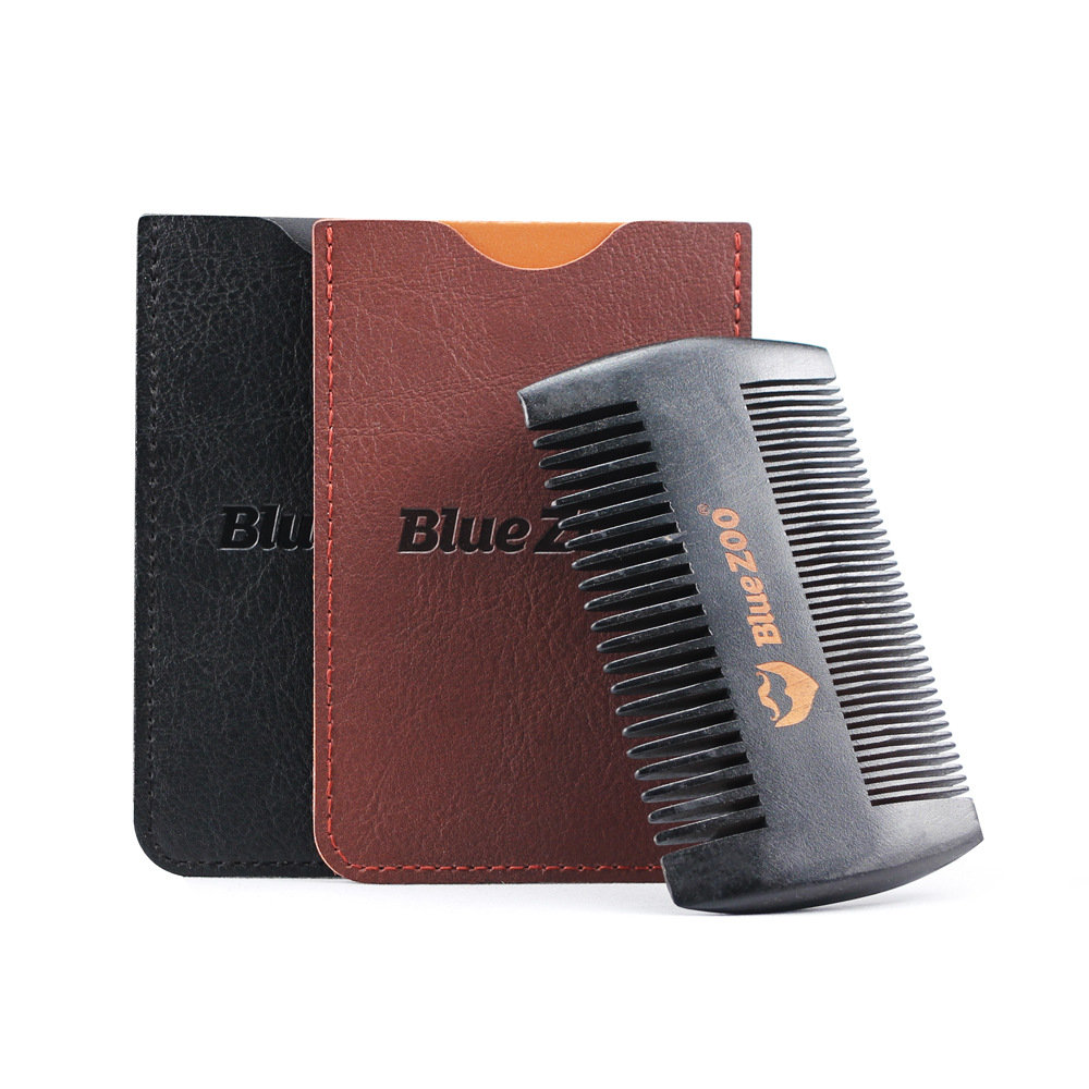 Double-sided Comb Antistatic Hair Beard Comb Black Spray Pear Wood Portable Comb Hair Care Tool