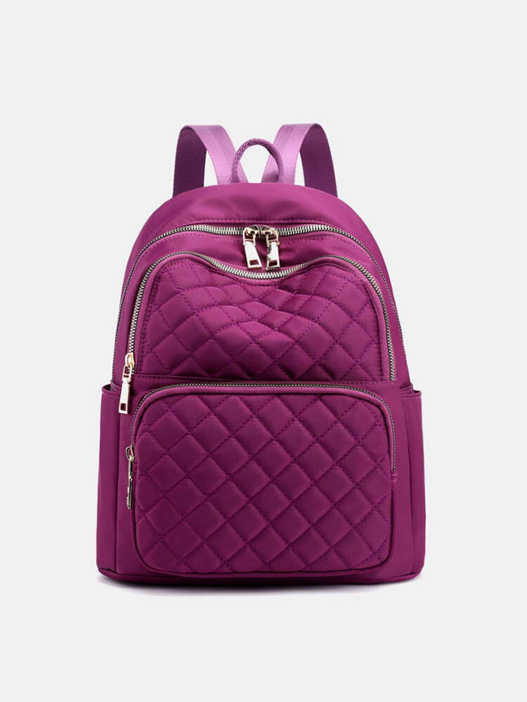 Women Large Capacity Argyle Casual Travel Backpack