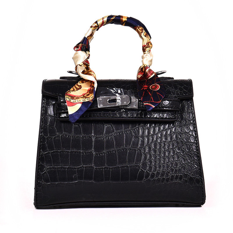 Women Faux Leather Casual Crocodile Pattern Handbag Crossbody Bag Shoulder Bag