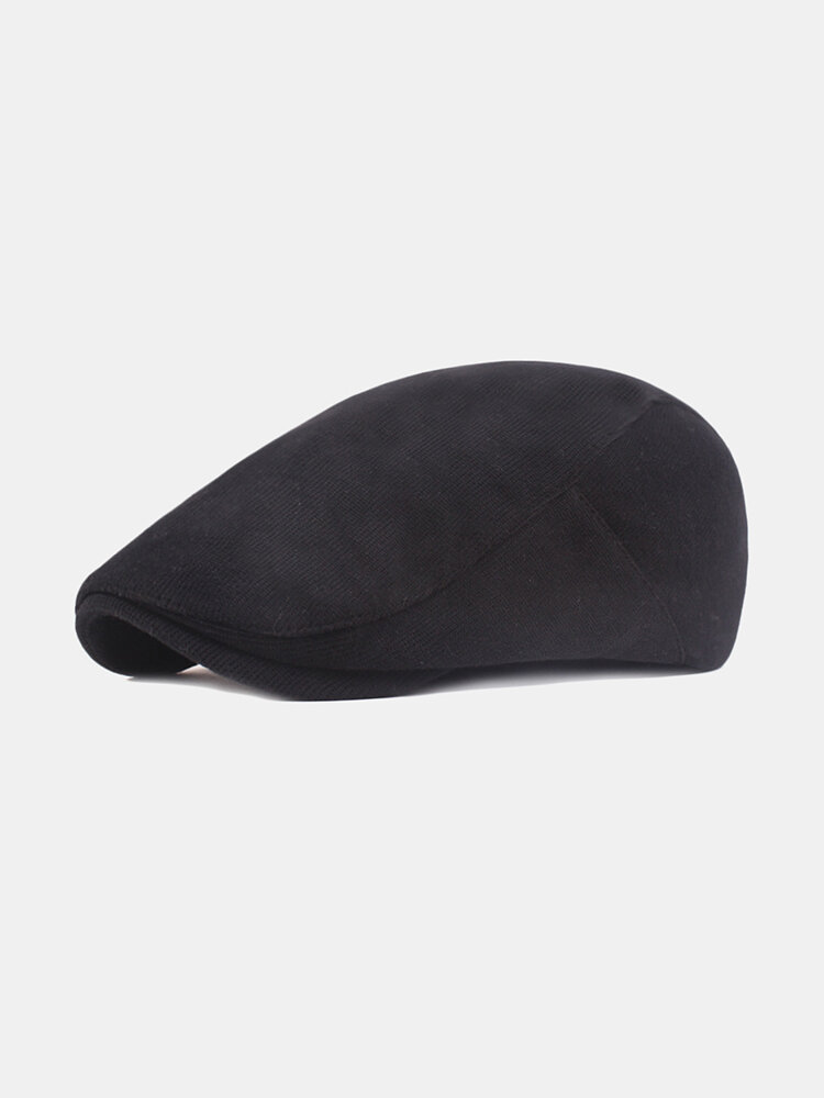 Mens Washed Cotton Stripe Beret Caps Outdoor Sport Adjustable Visor Forward Hats