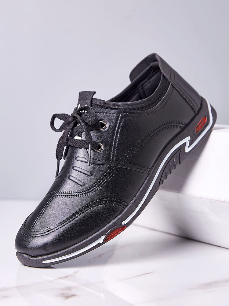 Men Comfortable Stretch Cloth Patchwork Lace Up Soft Business Casual Shoes