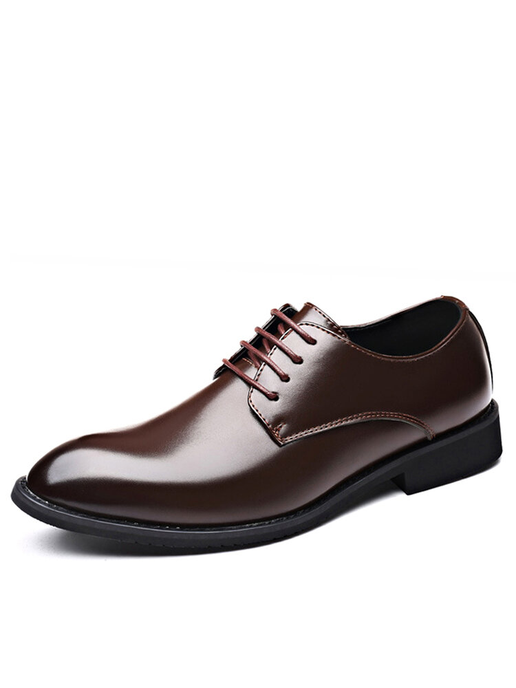 Men Classic Pointed Toe Lace Up Business Casual Formal Casual Shoes